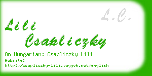 lili csapliczky business card